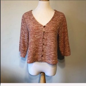 Urban Romantics Red Melange Balloon Sleeve